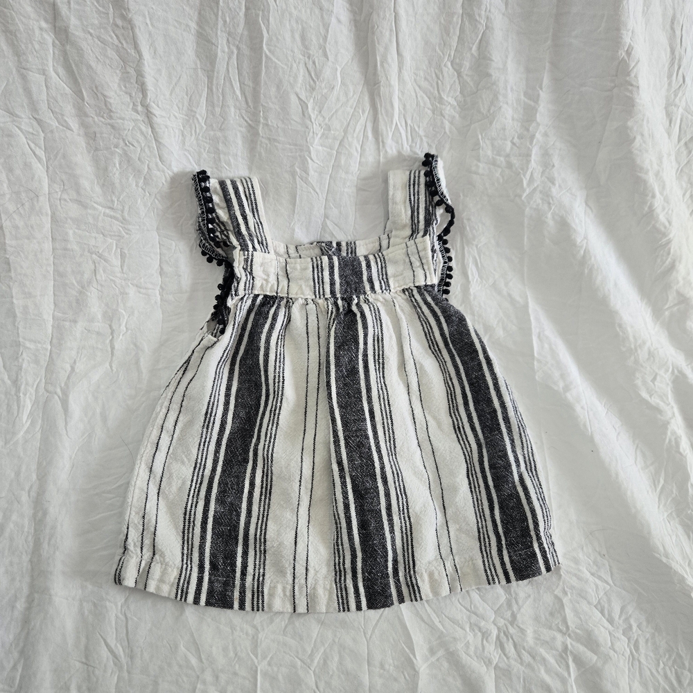 Linen Blend Striped Dress